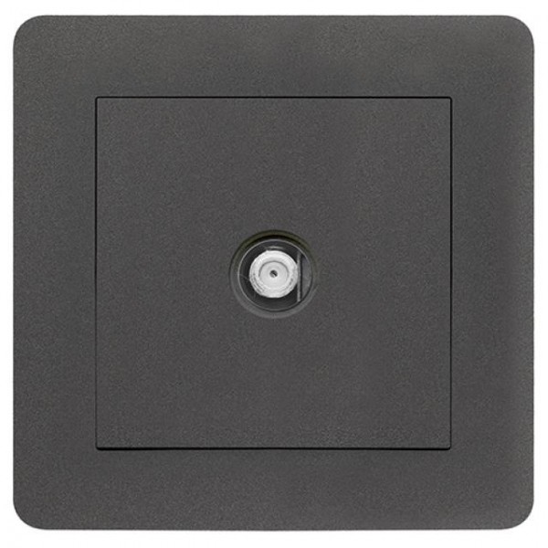 F ANSCHLUSS SAT DOSE END 0,5 dB ( Einsatz + Deckel ) LUNIS ANTHRAZIT