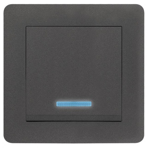 WECHSELSCHALTER MIT LED ( Einsatz + Wippe ) LUNIS ANTHRAZIT