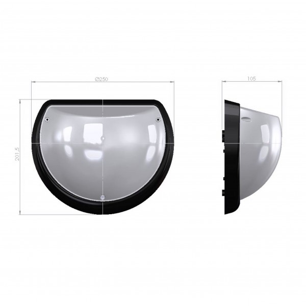 Sensor-Außenleuchte Mondschein OPAL mit Infrarot-Minisensor schwarz 9W