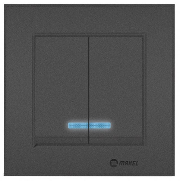 SERIENSCHALTER MIT LED ( Einsatz + Wippe ) LUNIS ANTHRAZIT