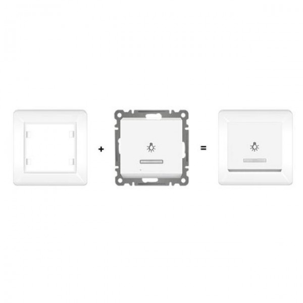 TASTER mit LED ( Einsatz + Wippe ) LUNIS Alpinweiss