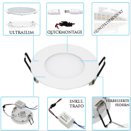 LED Panel Ultraslim weiss rund 6W