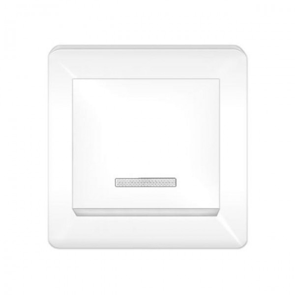 WECHSELSCHALTER mit LED ( Einsatz + Wippe ) LUNIS Alpinweiss