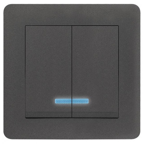 SERIENSCHALTER MIT LED ( Einsatz + Wippe ) LUNIS ANTHRAZIT