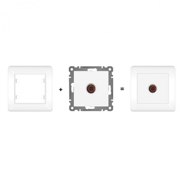 TV DOSE END 4dB ( Einsatz + Abdeckung ) LUNIS Alpinweiss