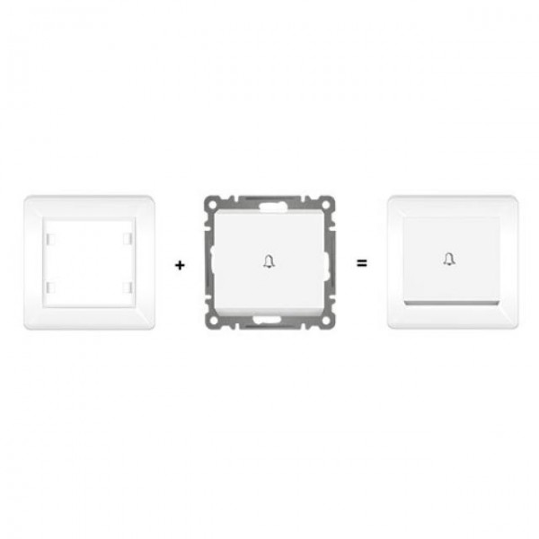 KLINGELTASTER ( Einsatz + Wippe ) LUNIS Alpinweiss