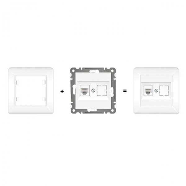1 FACH DATENDOSE 1xRJ45 CAT6 ( Einsatz + Abdeckung ) LUNIS Alpinweiss