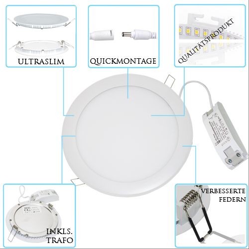 LED Panel Ultraslim weiss rund 18W