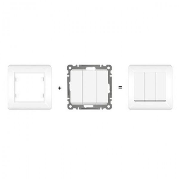 3er SERIENSCHALTER ( Einsatz + Wippe ) LUNIS Alpinweiss
