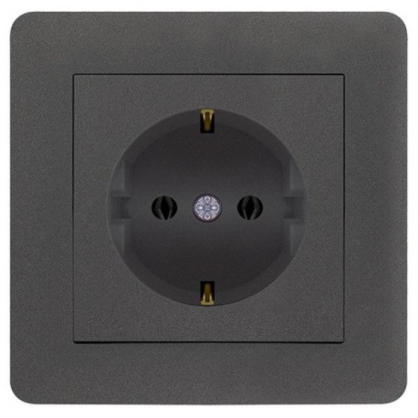 STECKDOSE ( Einsatz + Deckel ) LUNIS ANTHRAZIT