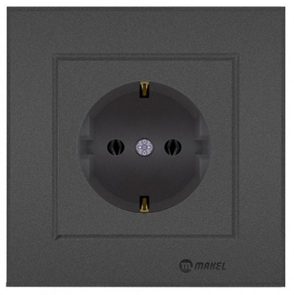 STECKDOSE ( Einsatz + Deckel ) LUNIS ANTHRAZIT