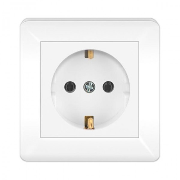 STECKDOSE ( Einsatz + Abdeckung ) LUNIS Alpinweiss