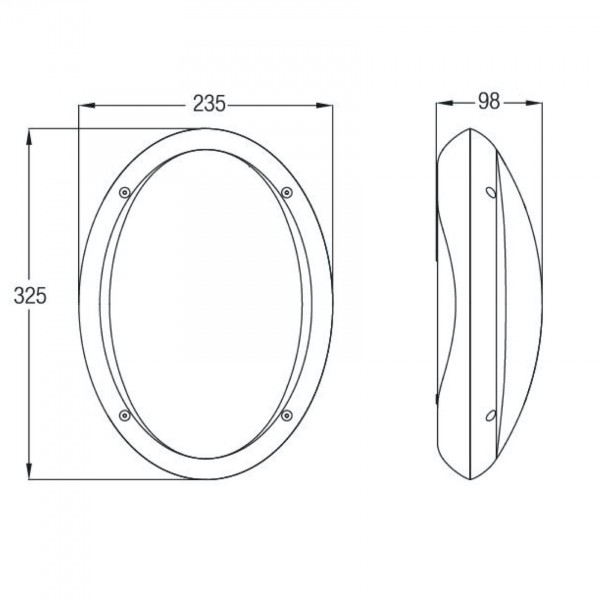 Außenleuchte OPAL oval wasserdicht