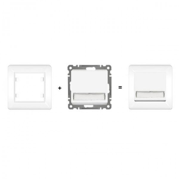 KLINGELTASTER NAMENSCHILD ( Einsatz + Wippe ) LUNIS Alpinweiss