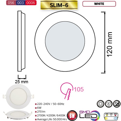 LED Panel Ultraslim weiss rund 6W